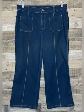 Chico’s Black Label Ladies Jeans Size 1.5 (Size 10)  Dark Wash Wide Leg